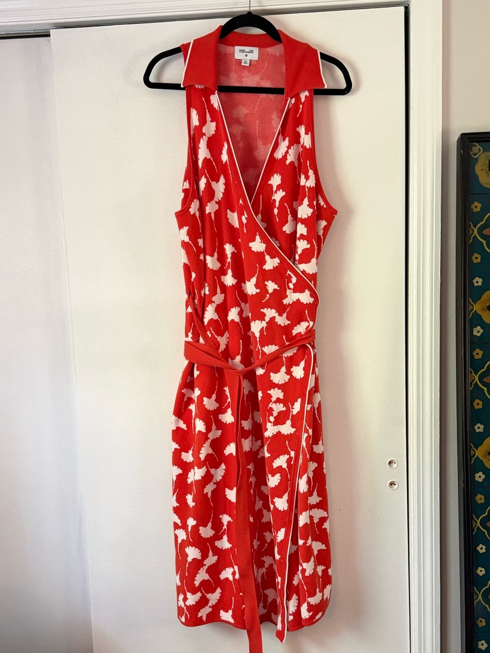 Diane Von Furstenberg x Target Orange & White Floral Midi Sweater Dress